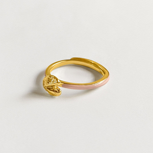 Fortune Cookie Ring (Blush) - Gold